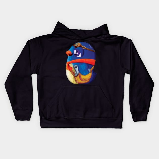 Courier Bird Kids Hoodie by zoneo